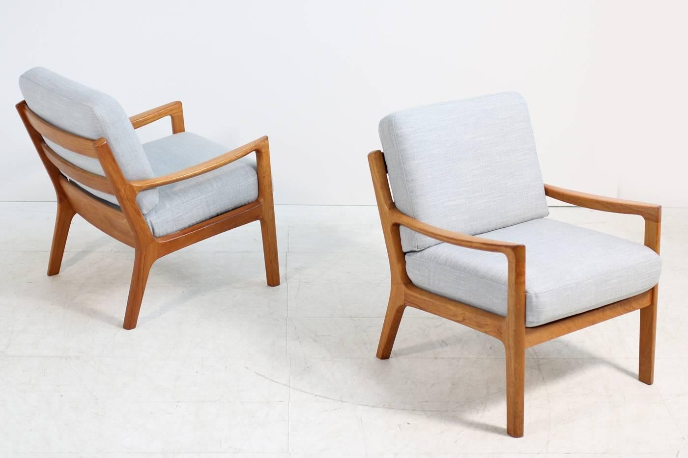 Pair of Danish 1960s Teak Lounge Easy Chairs by Ole Wanscher PJ Poul Jeppesen In Good Condition In Hamminkeln, DE
