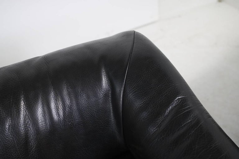Rare 1970s Organic Buffalo Leather Lounge Sofa Two-Seat in High Quality 1