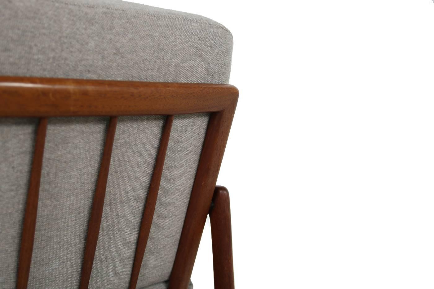 Leather Pair of 1960s Danish Modern Teak Vintage Easy Chairs Mid-Century Modern