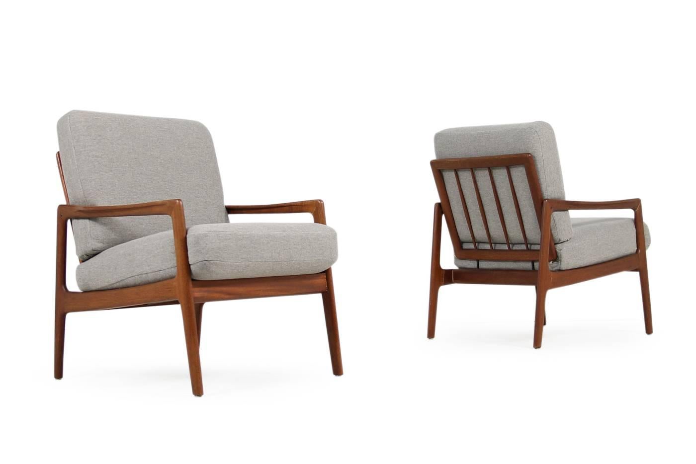 Pair of 1960s Danish Modern Teak Vintage Easy Chairs Mid-Century Modern In Excellent Condition In Hamminkeln, DE
