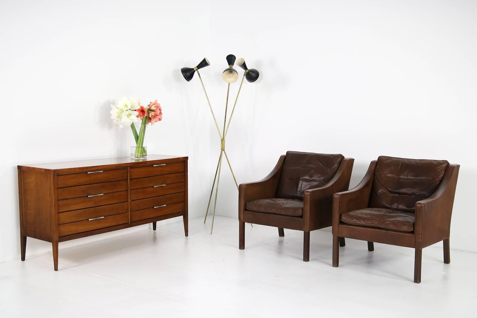 Pair of 1960s Borge Mogensen Mod. 2207 Leather Lounge Chairs, Danish Modern 4