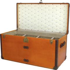 Striking Orange Louis Vuitton Courier Trunk Circa 1930's