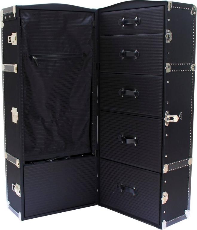 Prada Black Canvas Wardrobe Trunk with Palladium Hardware Made in 2005