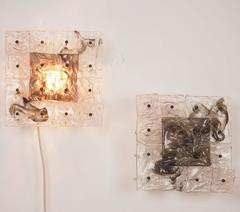 Italian VENINI Pair of Large Appliques or Ceiling Lights  Perfect , Venezia 1960