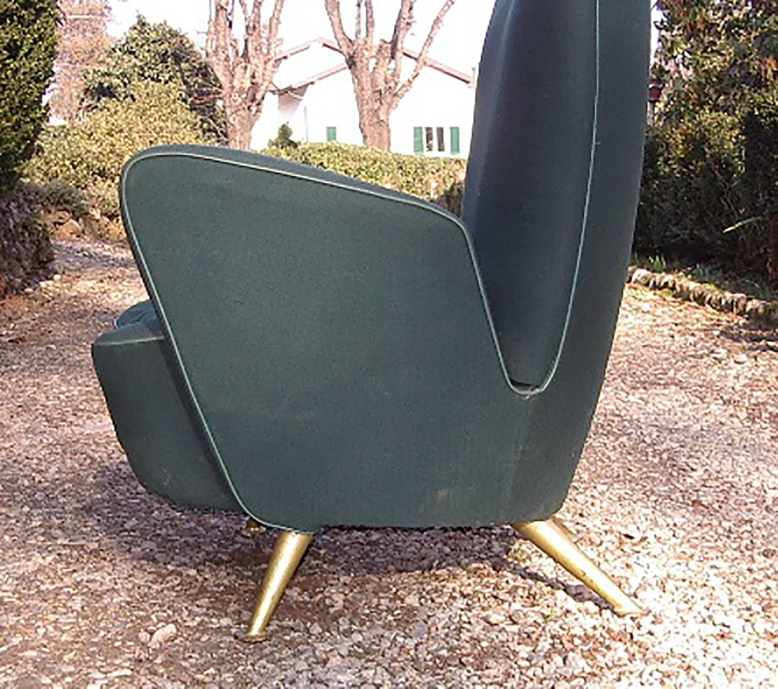 Metal Gio Ponti e Giulio Minoletti Armchair Provenance Settebello Train in Milano 1950