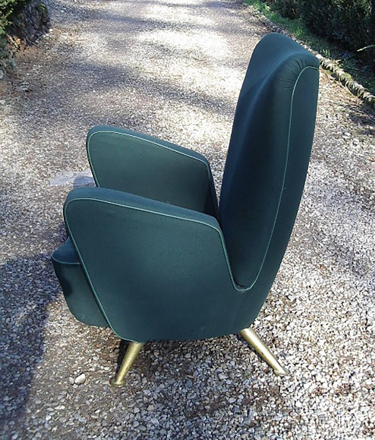 Mid-Century Modern Gio Ponti e Giulio Minoletti Armchair Provenance Settebello Train in Milano 1950