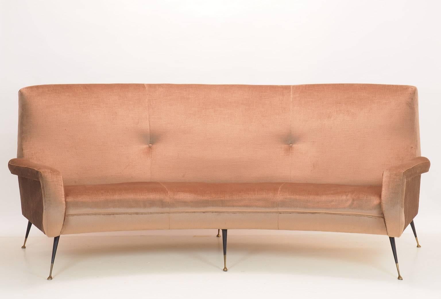 Mid-Century Modern Italian Curved Sofa by Gigi Radice for Minotti, Milano, 1950s