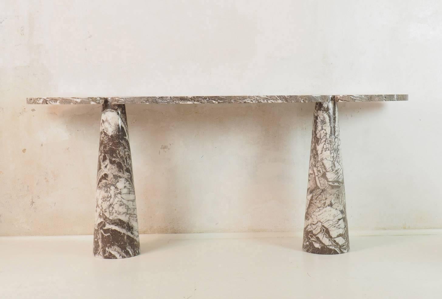 Breccia Marble Exemplary Italian Marble Console by Angelo Mangiarotti from 