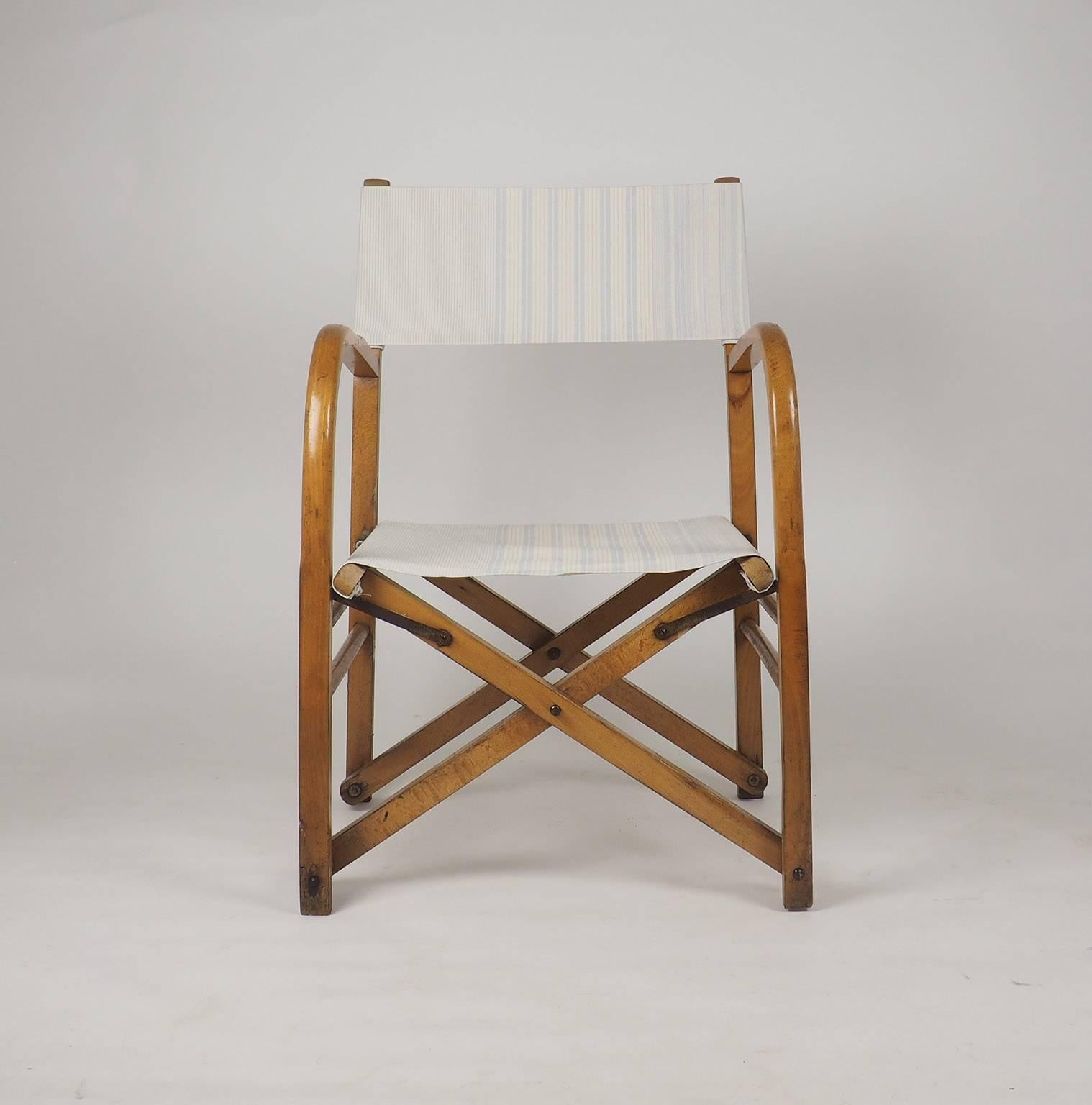 Cotton Italian Set of Early and Folding Director's Chairs, Milano, 1940s