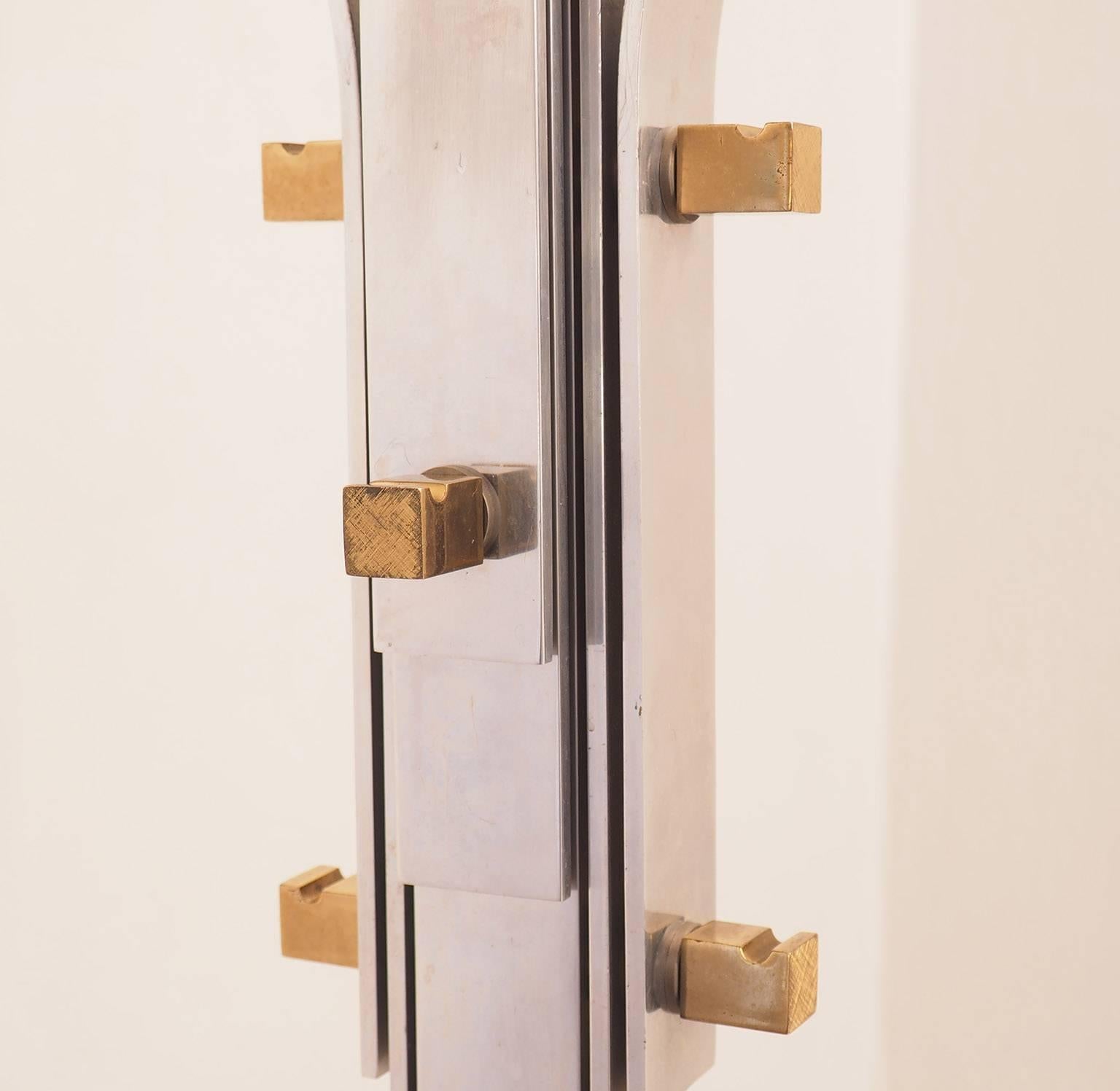 Italian Fine Coat-Stand with brass hooks attribuited to Gavina, Italy 1960s For Sale 1