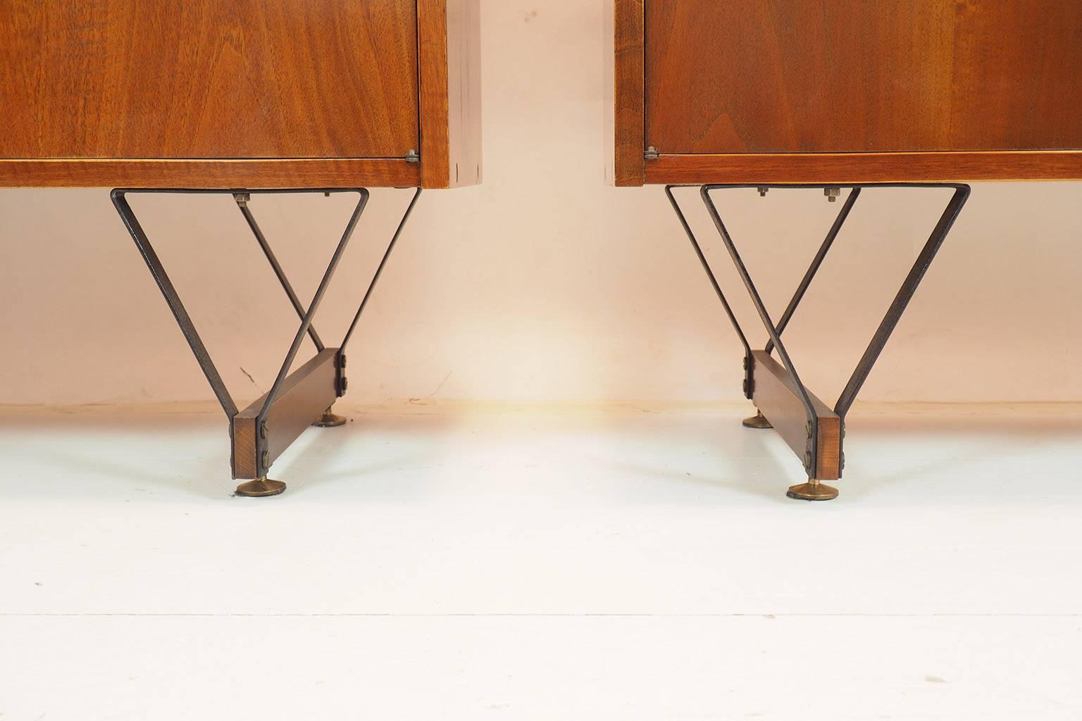 Italian Rare Couple of Exclusive Cabinets, Attributed to Ico Parisi, 1950s 2