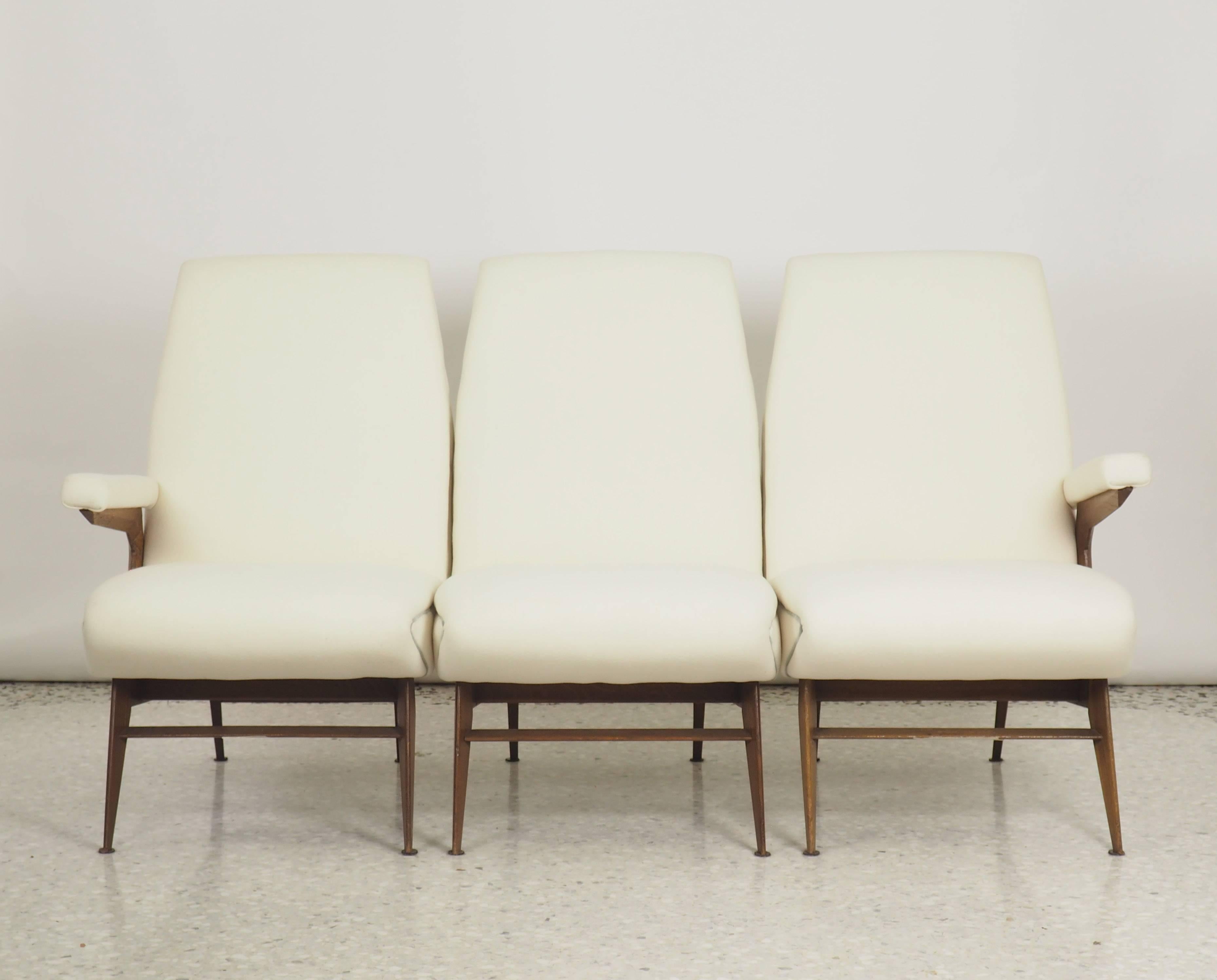 Mid-20th Century Italian Fashionable and Singular Three Pieces Sofa, Made by Dassi, Milano, 1950
