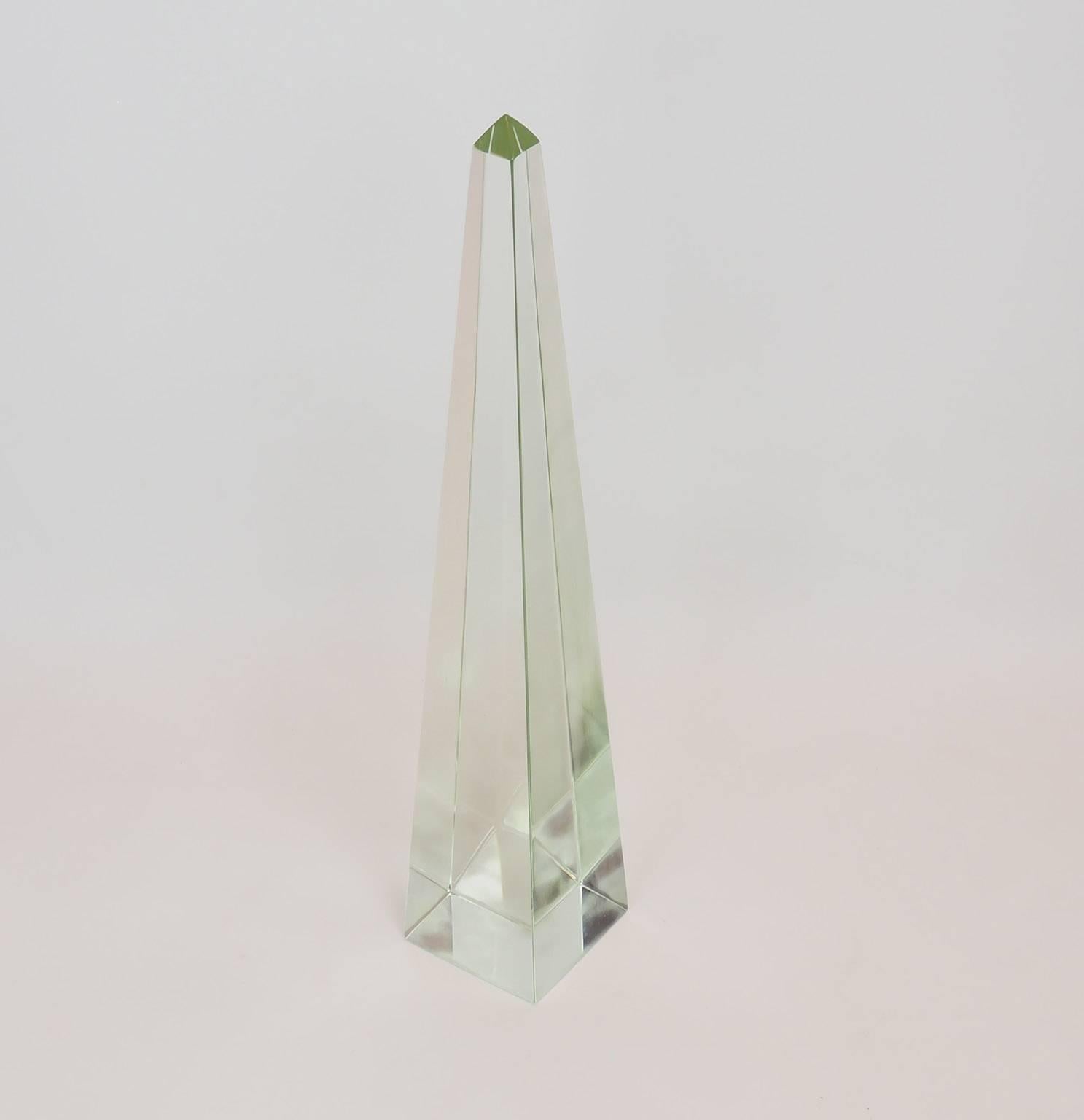 Fontana Arte Midcentury Large  Massive  Glass Obelisk , Milano  1970s For Sale 1