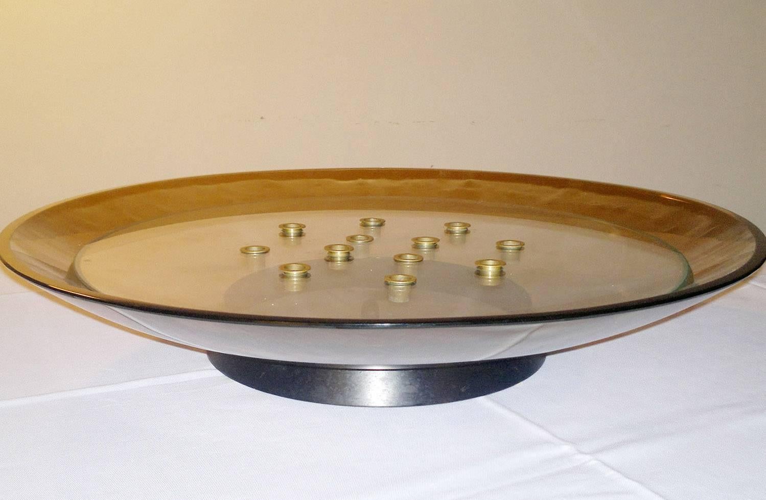 Mid-Century Modern Italian Centrepiece with Flower Holder Manufactured by Fontana Arte, Milano For Sale