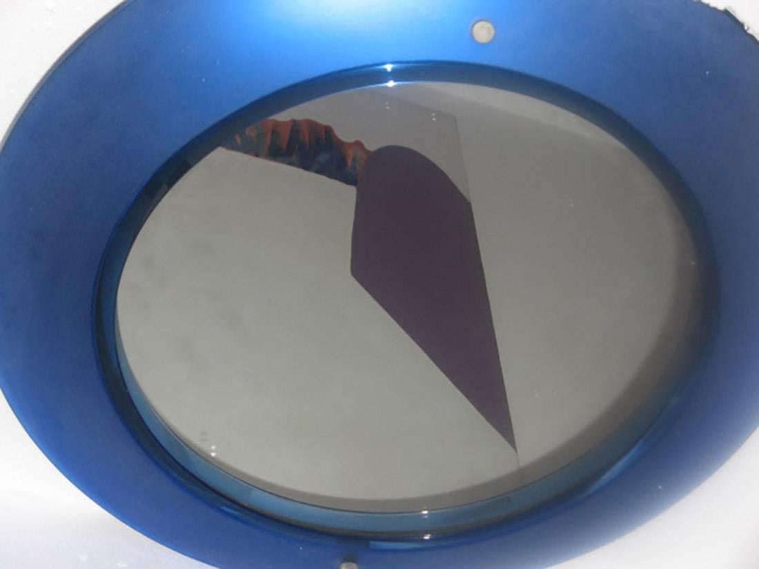 Mid-20th Century Italian Rare Blue Mirror by Max Ingrand for Fontana Arte, Milano, 1950s