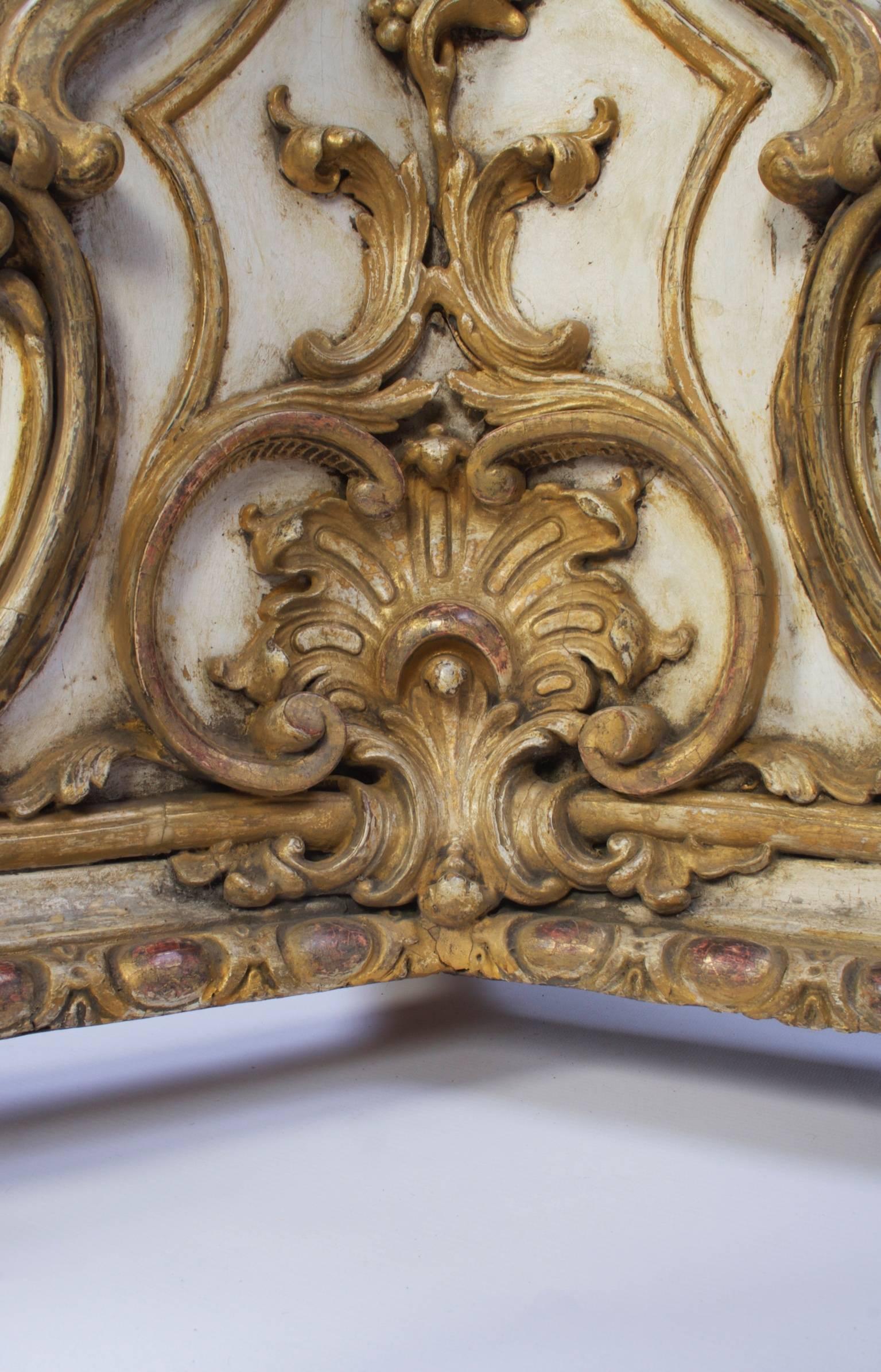 19th Century Parcel Gilt and Cream Painted Specimen Table For Sale