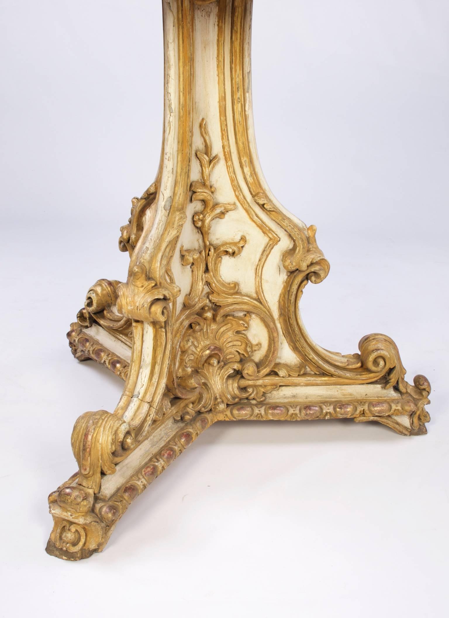 Rococo Parcel Gilt and Cream Painted Specimen Table For Sale