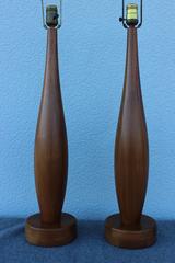 Danish Teak Tall Table Lamps