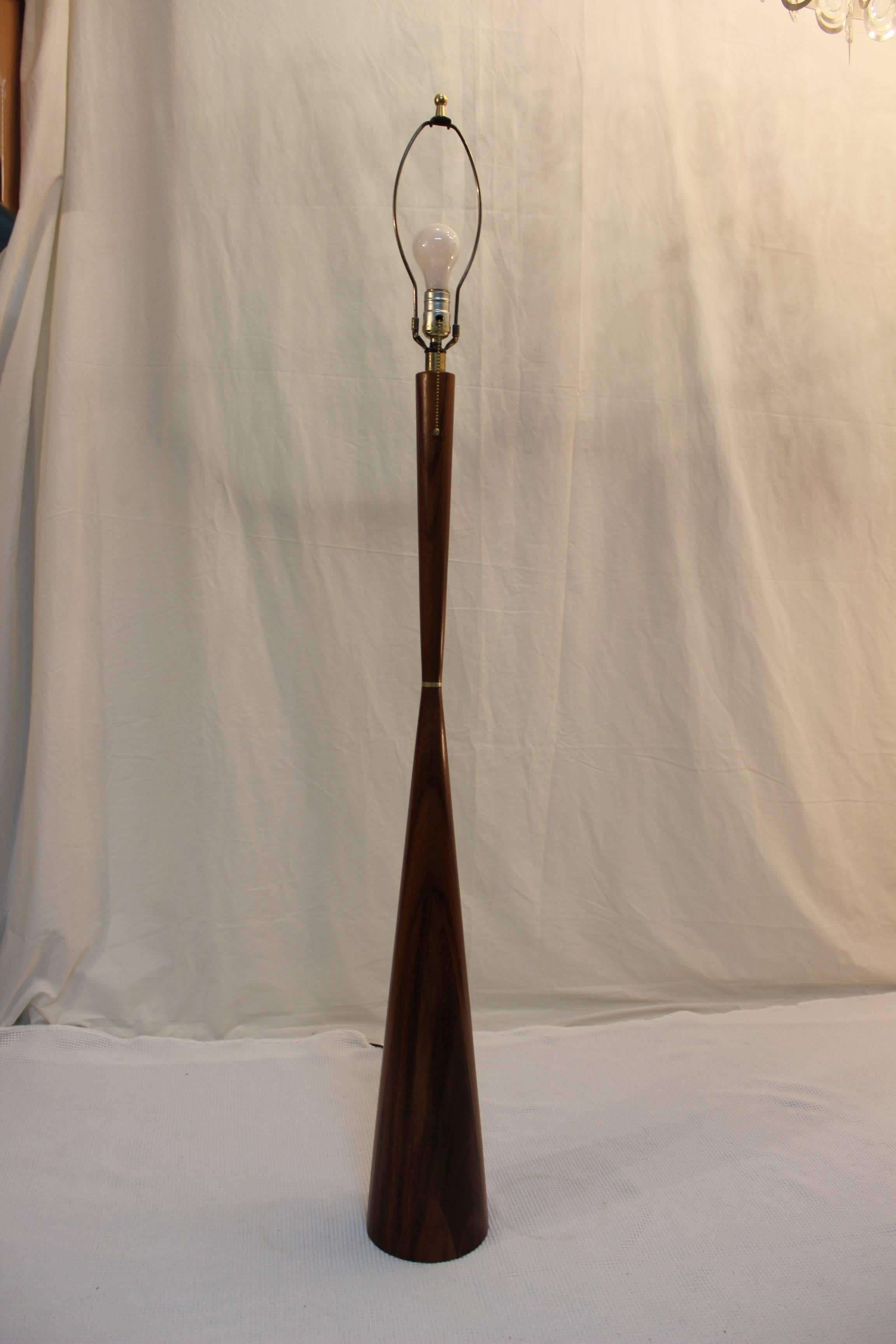Mid-Century Modern Phillip Lloyd Powell Style Walnut Floor Lamp
