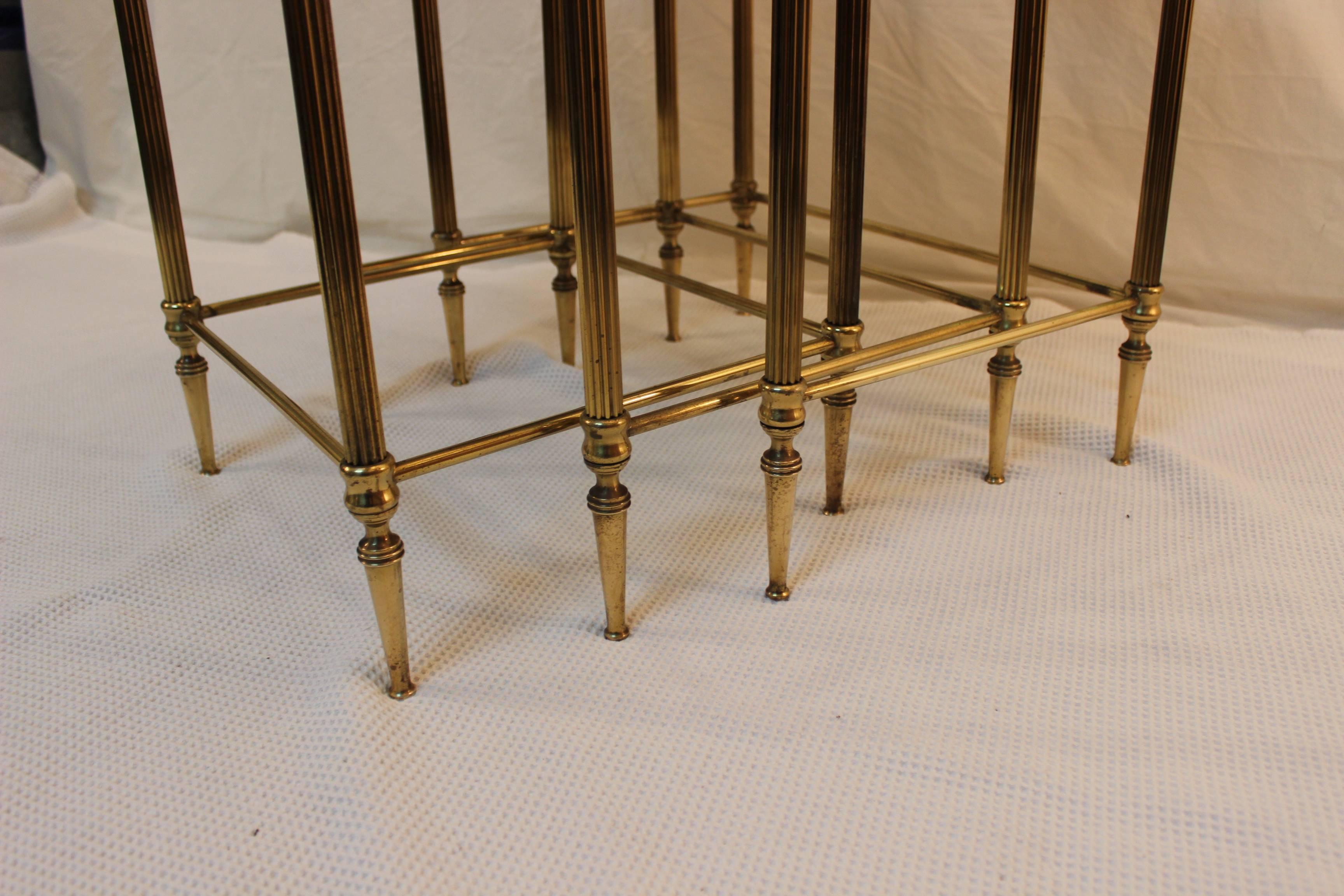 Mid-Century Modern Italian Brass Nesting Tables 2