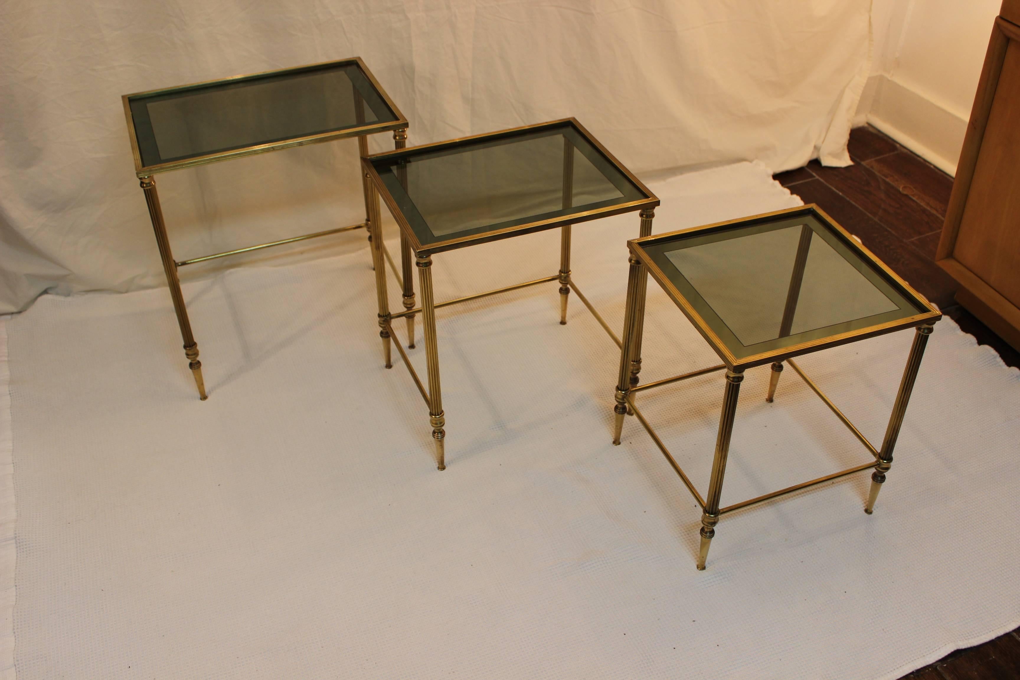Mid-Century Modern Italian Brass Nesting Tables 5