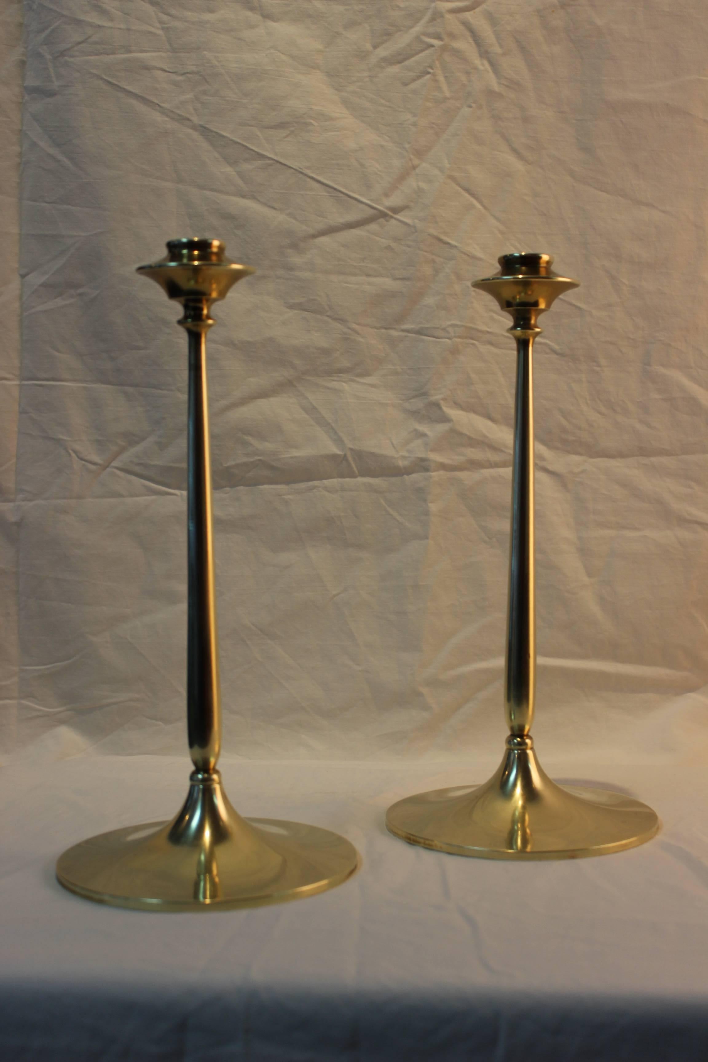 1950s Bradley and Hubbard Brass Candle Holders  3