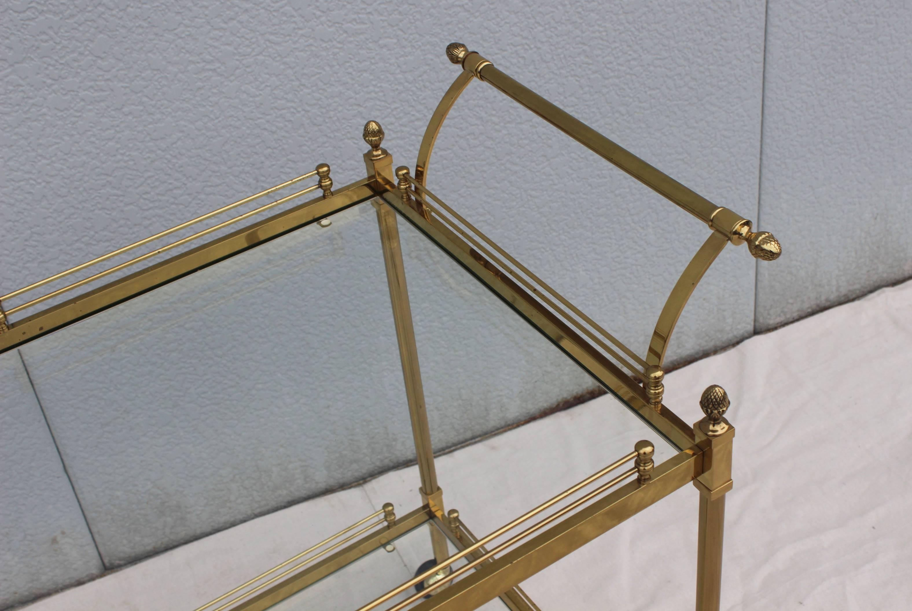 20th Century 1950s Italian Brass Bar Cart