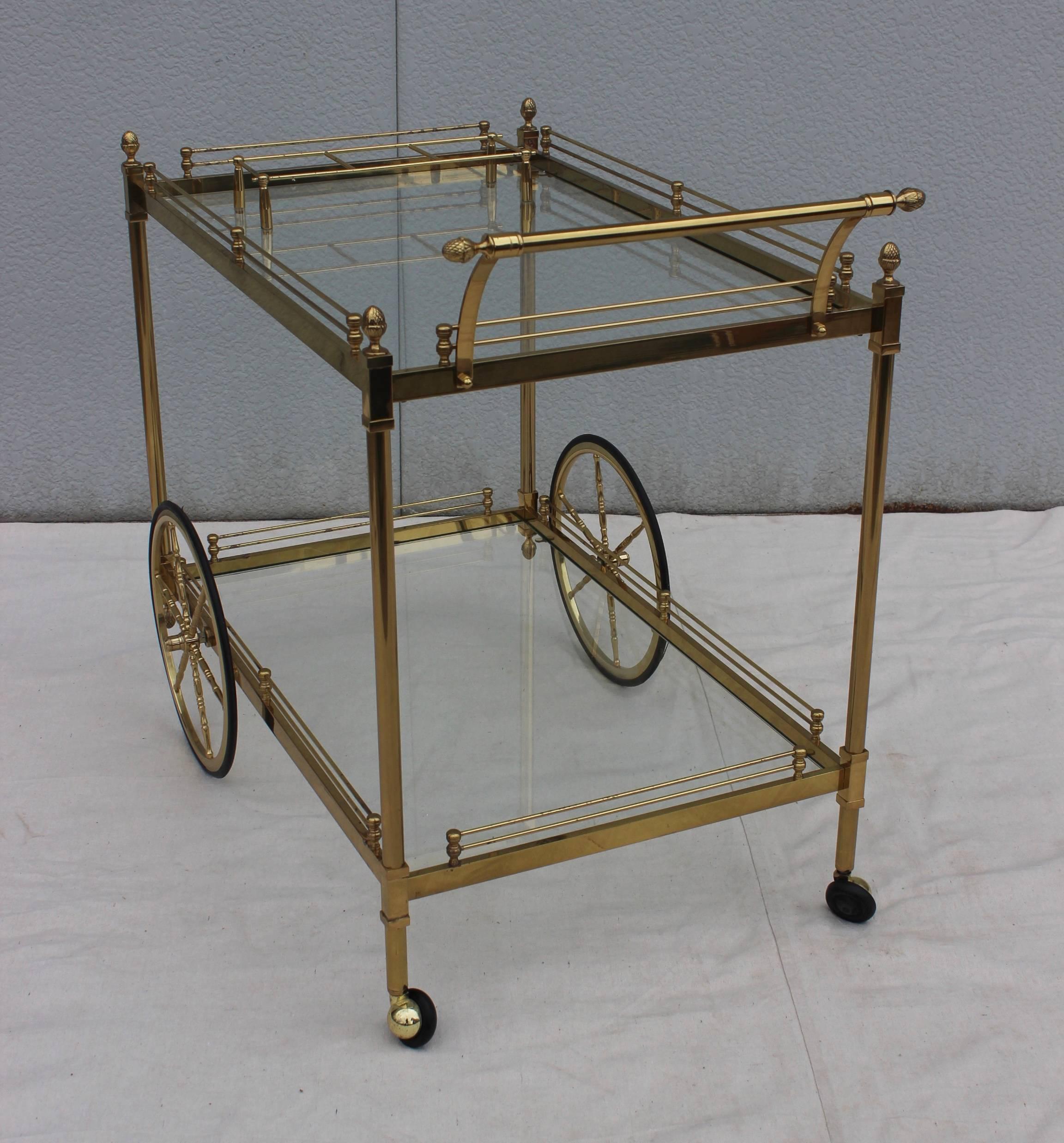 1950s Italian Brass Bar Cart 1