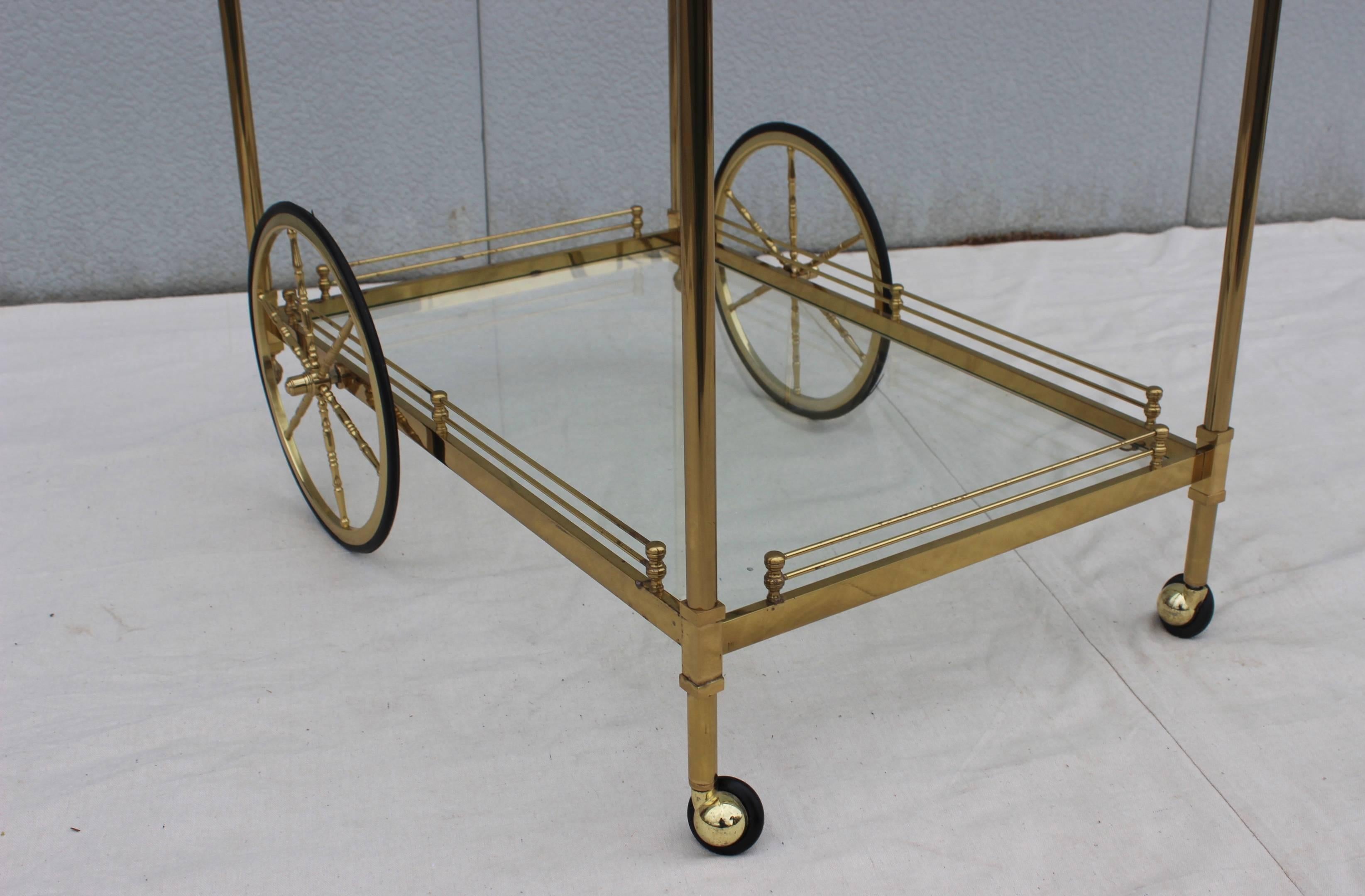 1950s Italian Brass Bar Cart 3