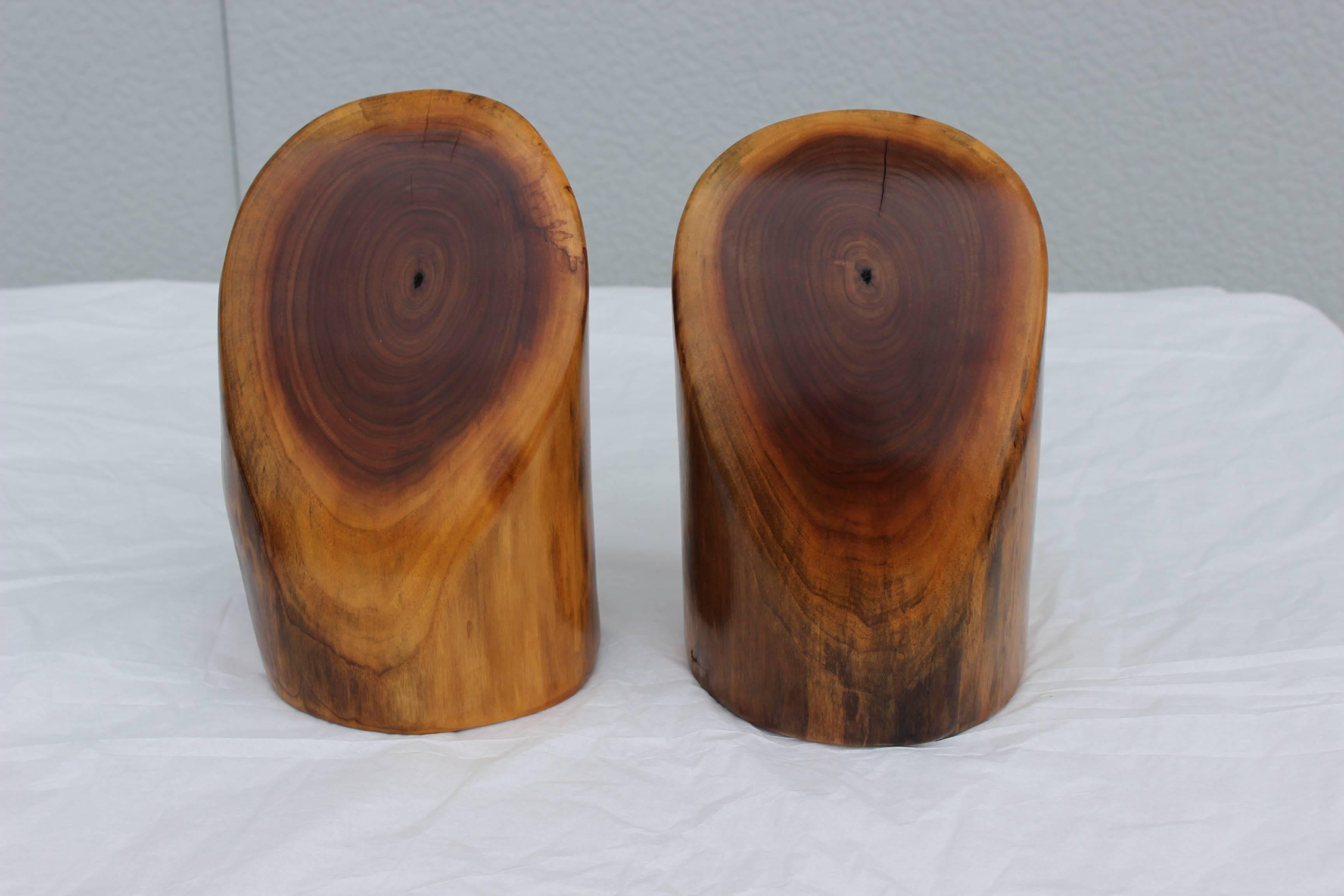 1980s Don Shoemaker style large wood bookends.