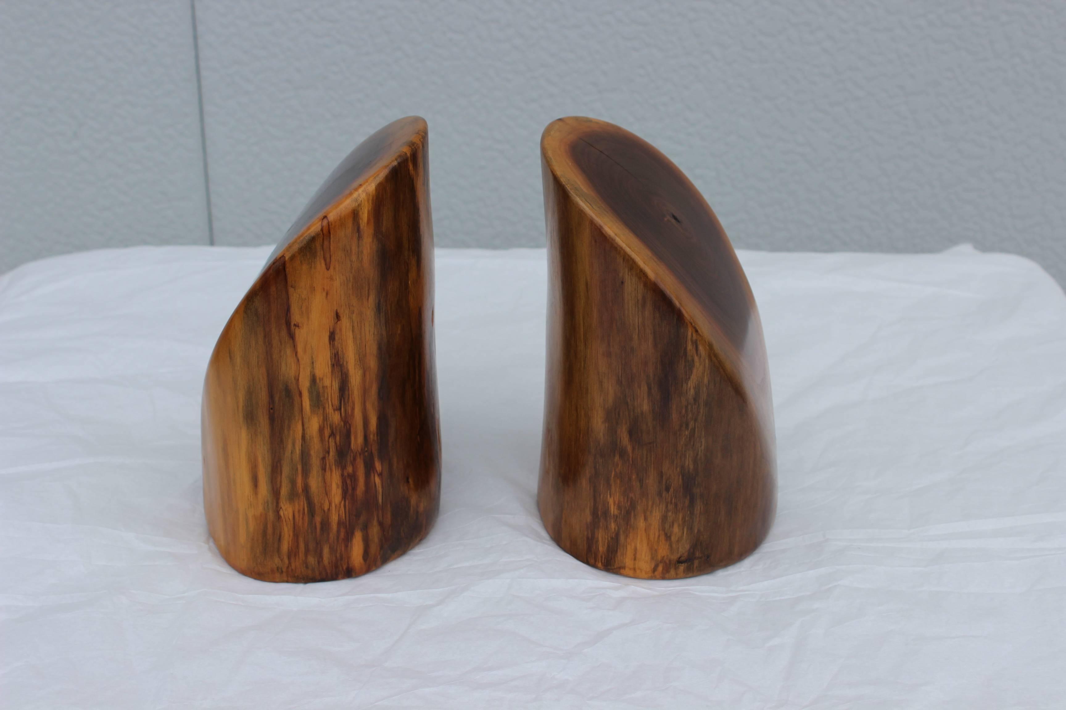 Mid-Century Modern Pair of Don Shoemaker Style Wood Bookends