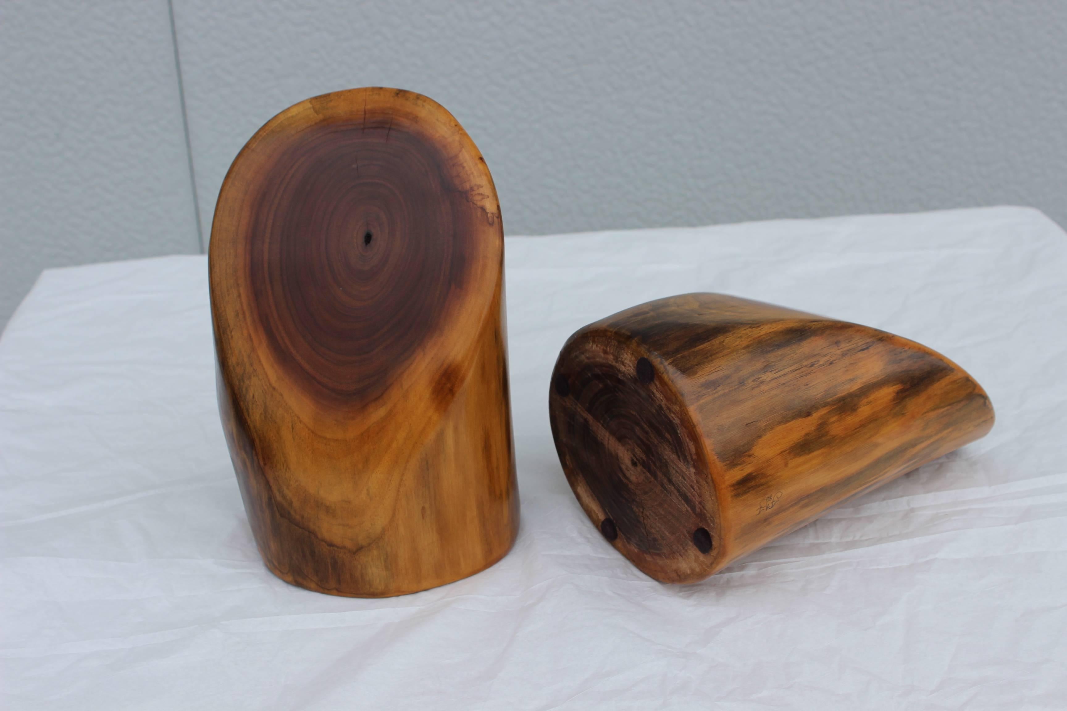 American Pair of Don Shoemaker Style Wood Bookends