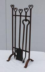 1940s French Iron Fireplace Tools
