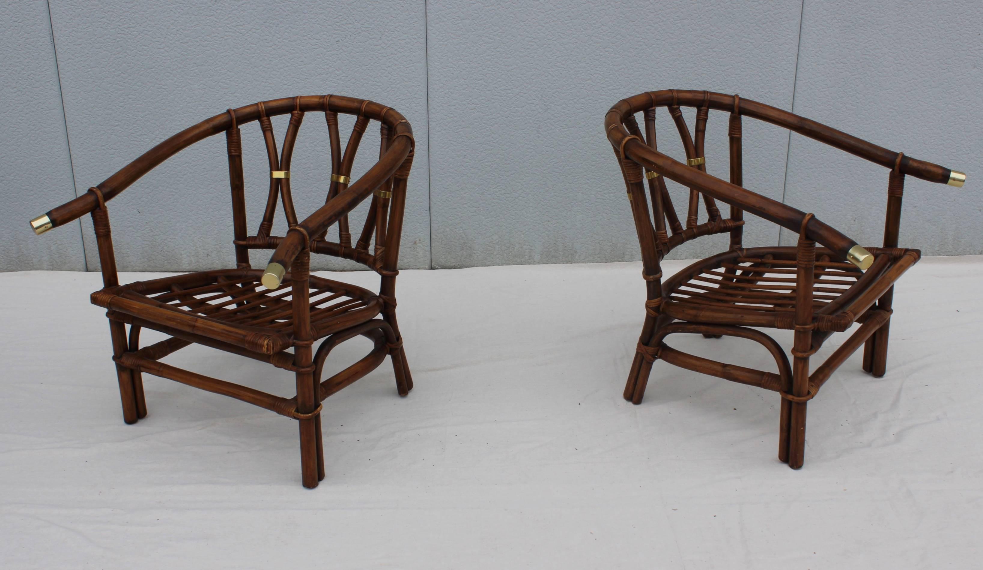 20th Century Pair of 1950s Ficks Reed Armchairs