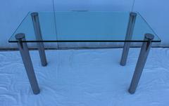 1970s Pace Chrome and Glass Desk