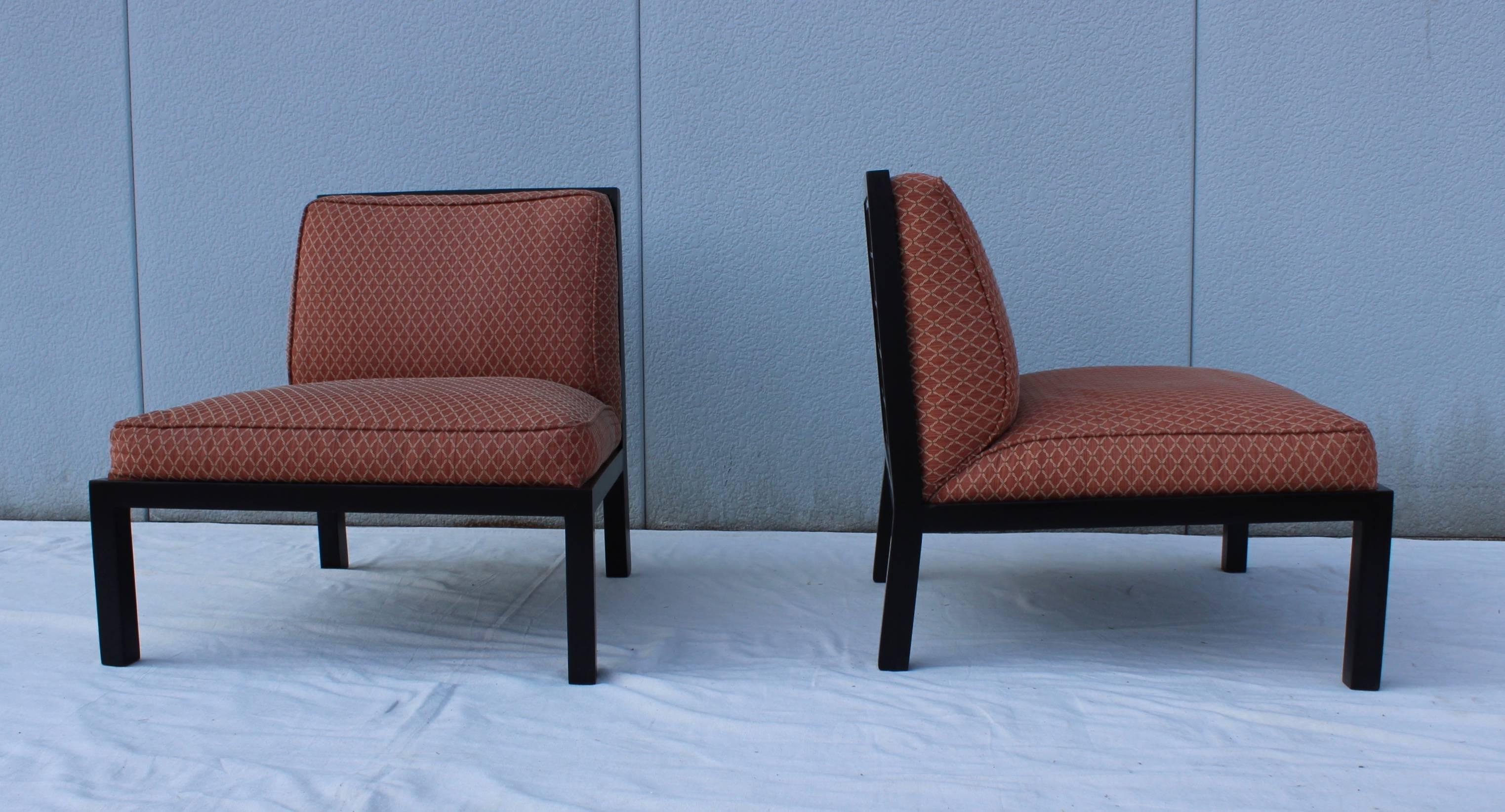 Mid-Century Modern Michael Taylor for Baker Lattice Slipper Chairs