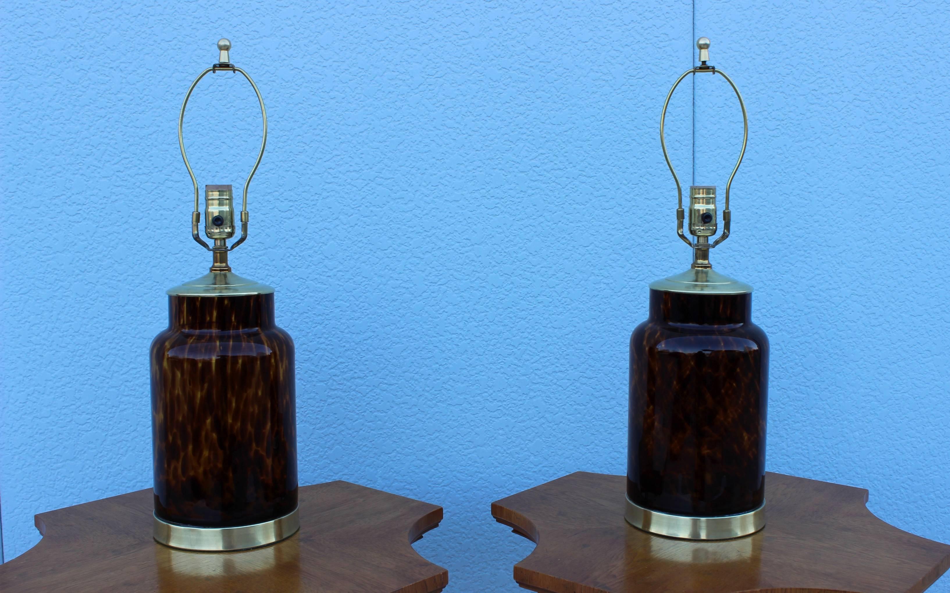 Mid-Century Modern 1960s Murano Glass Table Lamps 