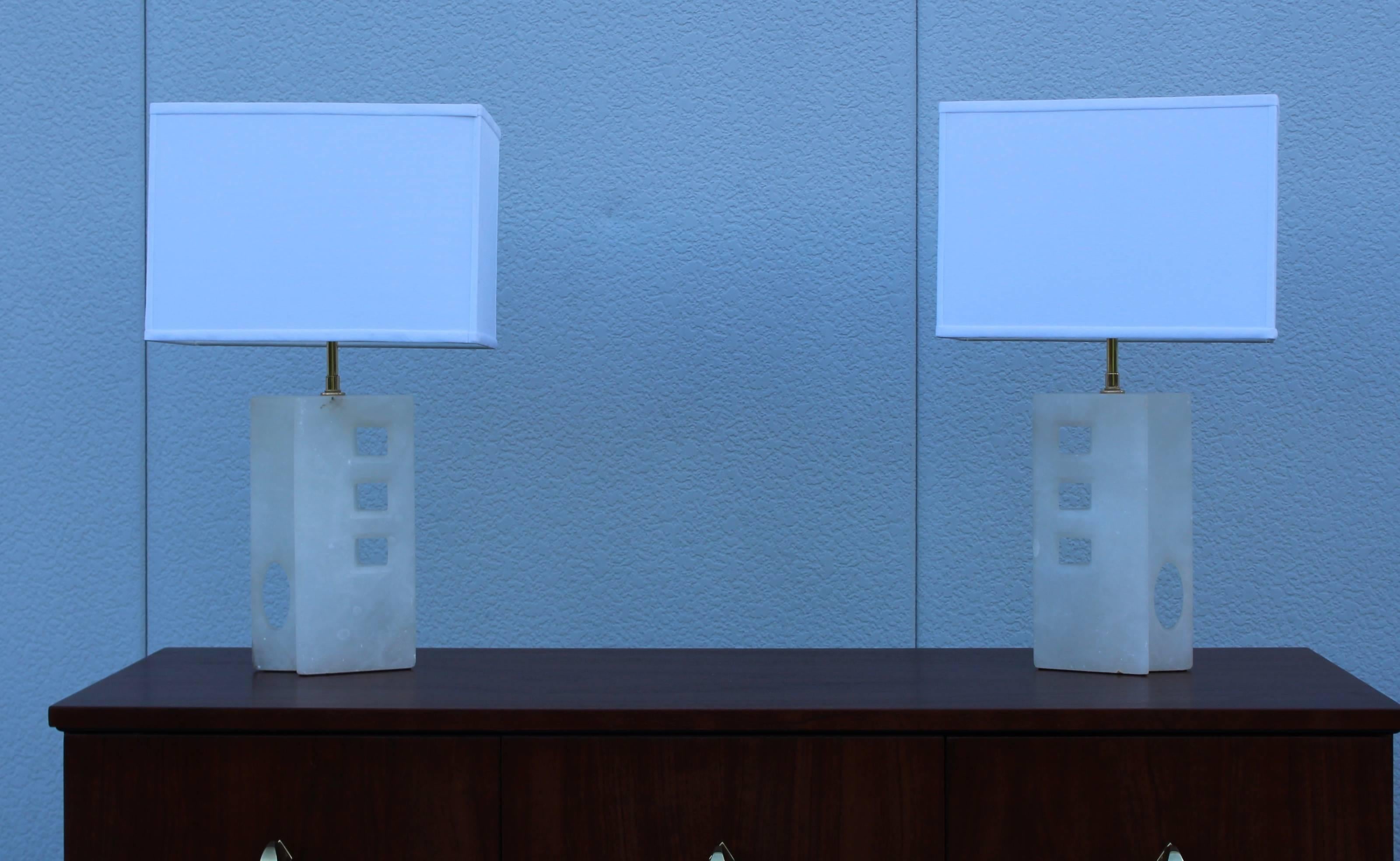 Mid-Century Modern 1960s Modern Italian Alabaster Table Lamps