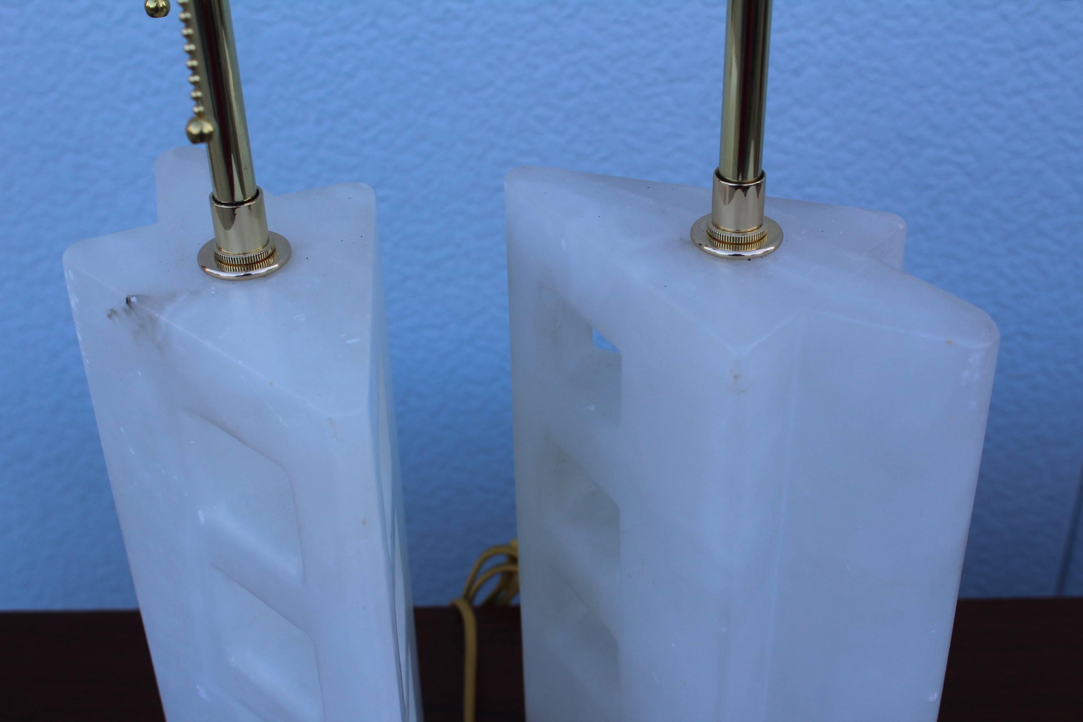 1960s Modern Italian Alabaster Table Lamps 1