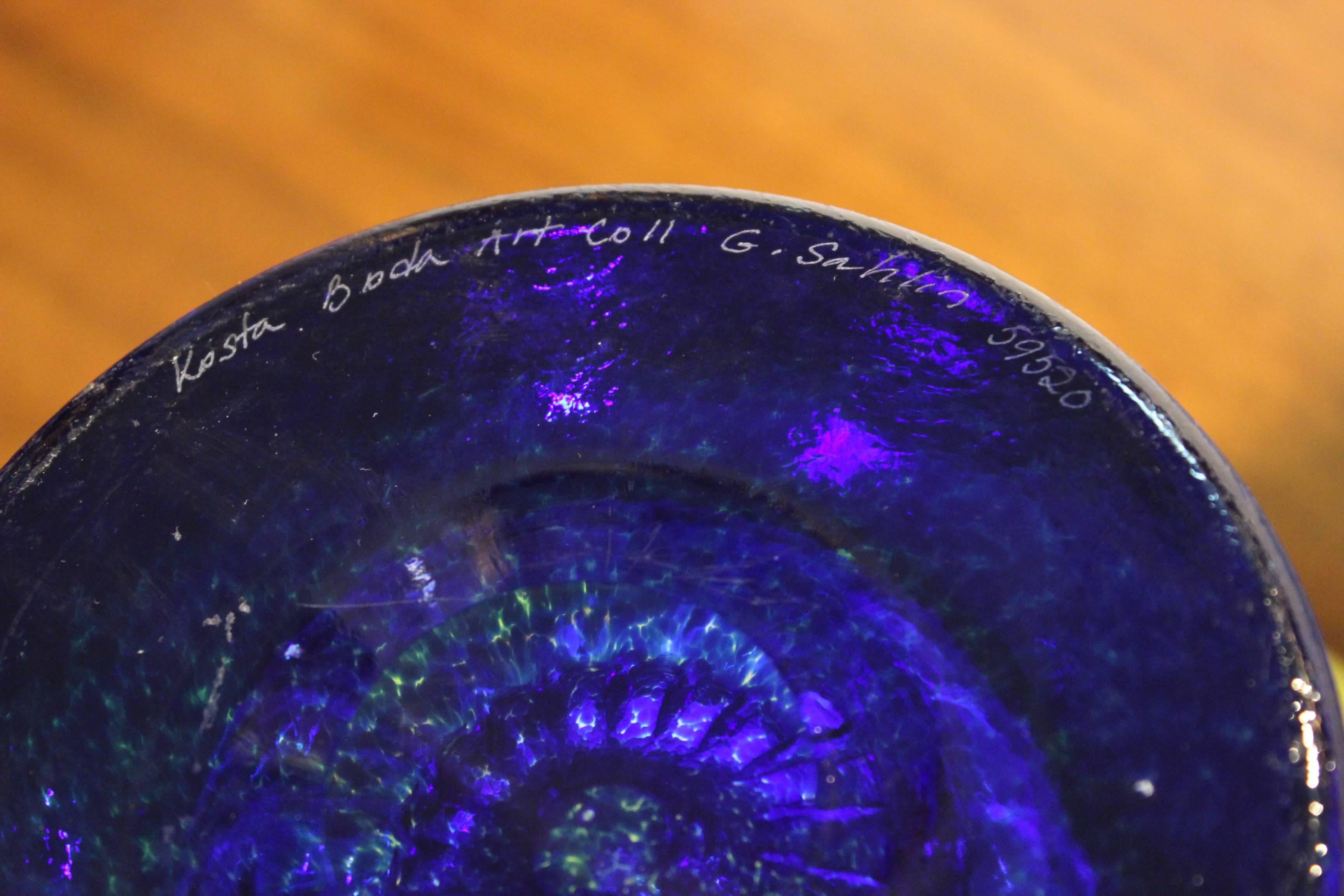 Gunnel Sahlin for Kosta Boda Decorative Glass Bowl In Good Condition In New York, NY