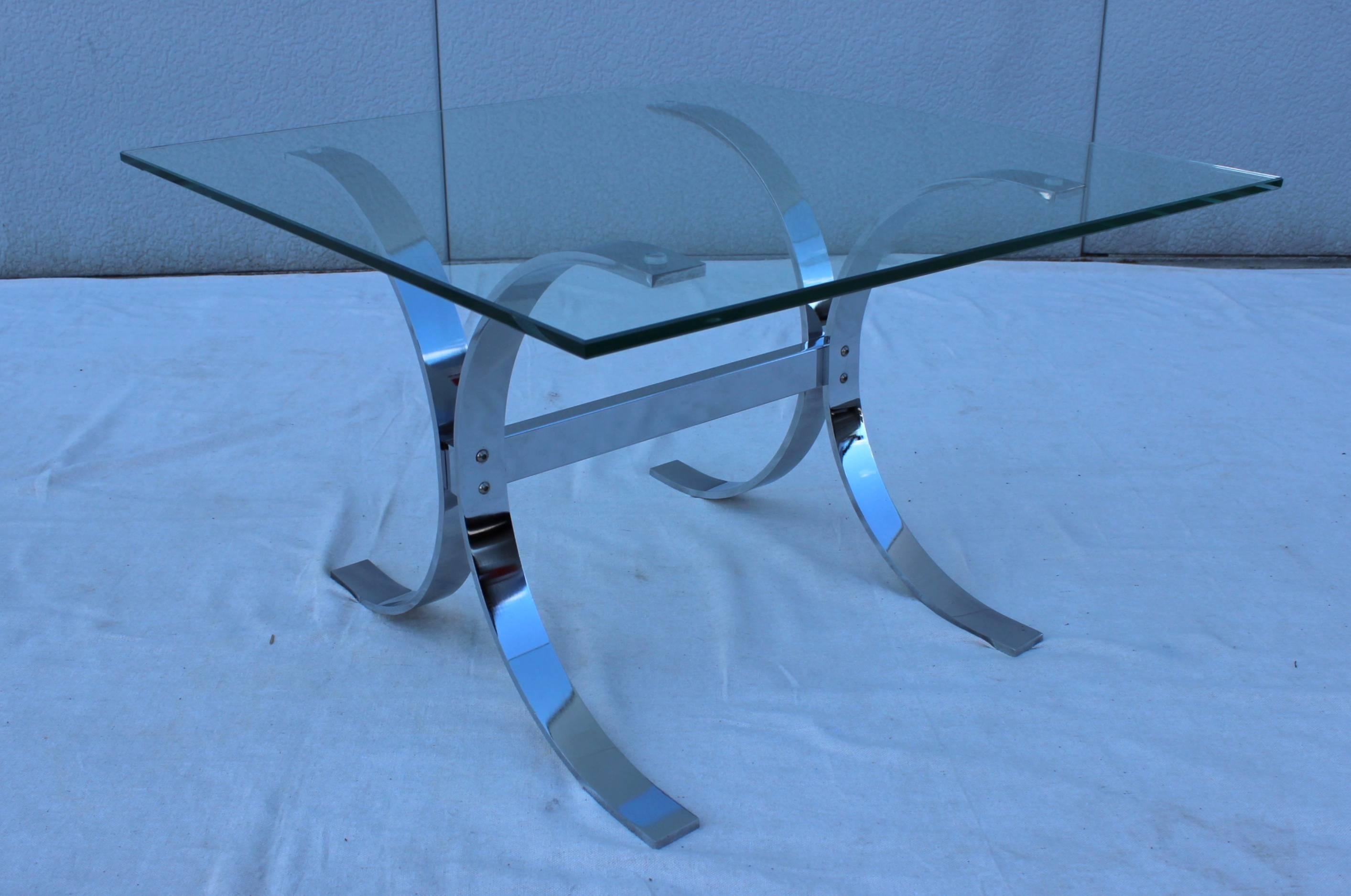 20th Century 1970s Modern Steel and Chrome Side Tables For Sale