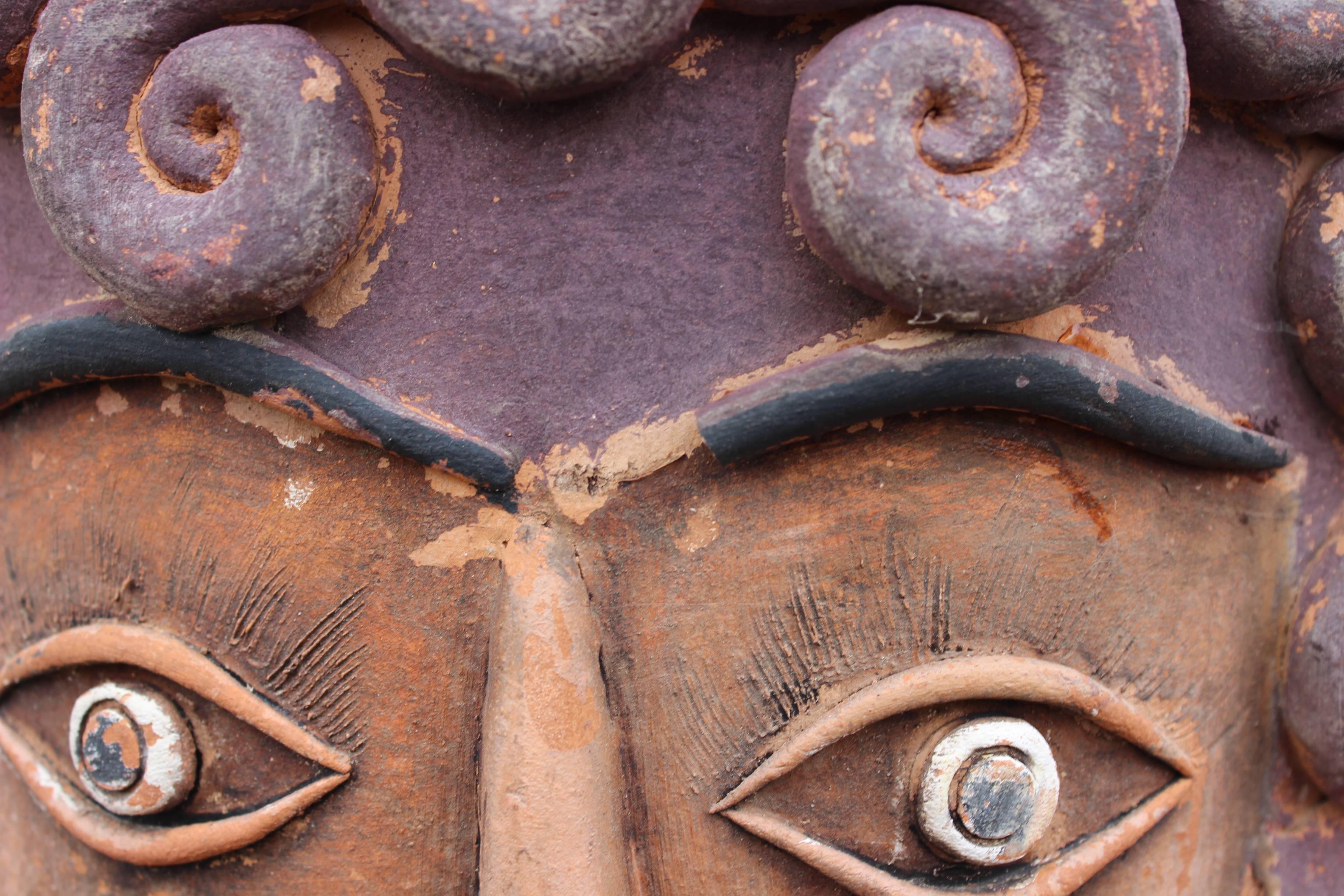 Mid-Century Modern 1960s Mexican Terracotta Face Planters