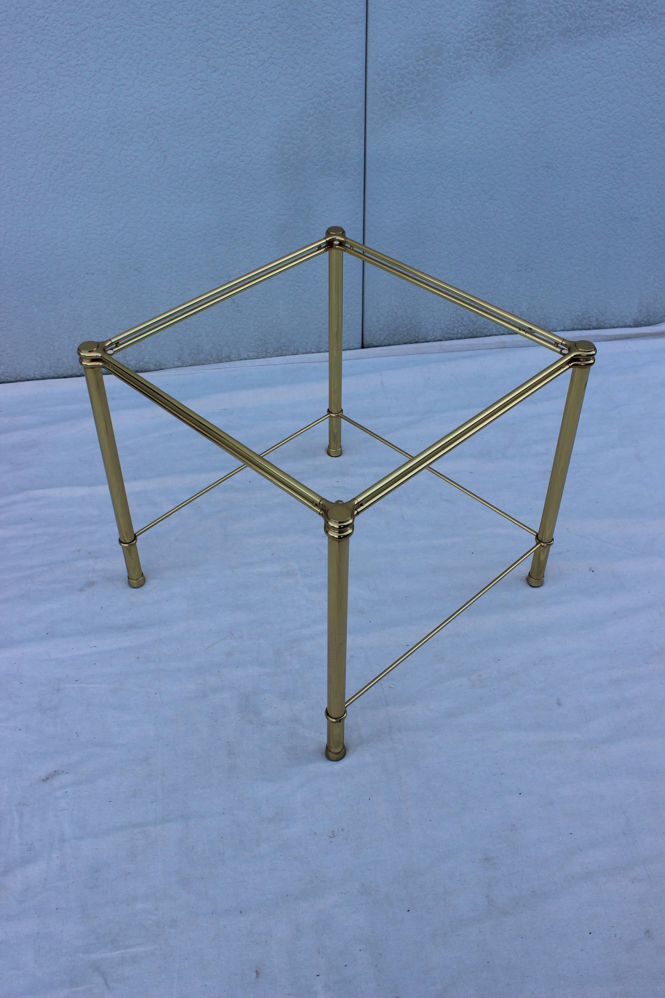 1960's Mid-Century Modern Italian Brass And Glass Nesting Tables For Sale 4