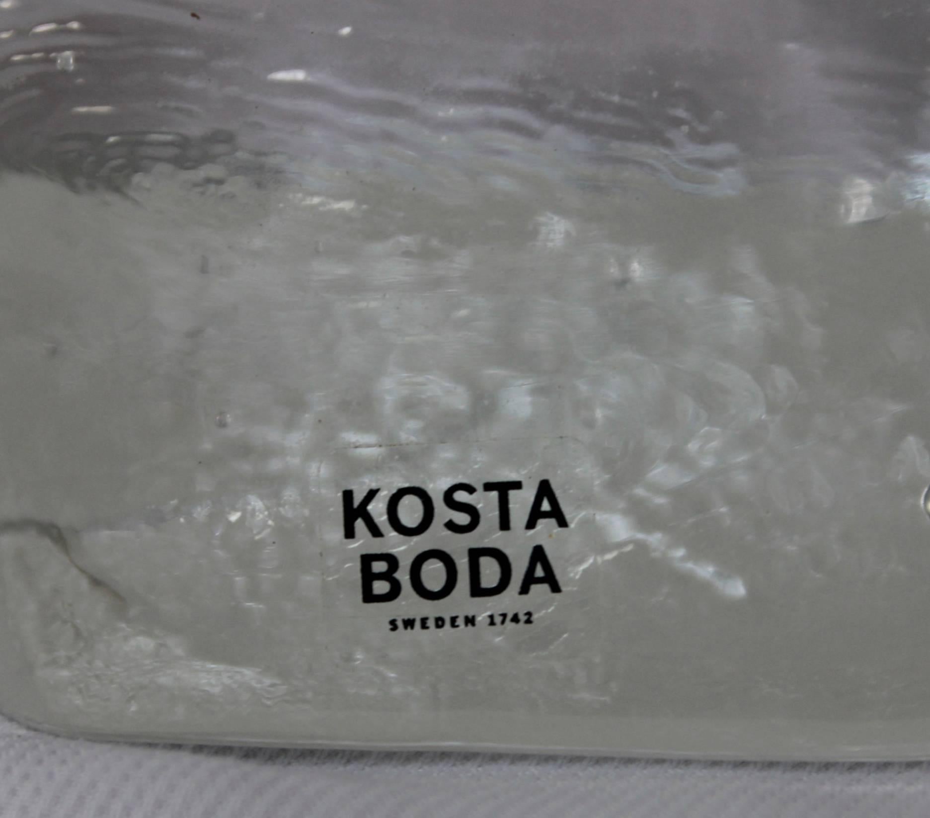 Large Kosta Boda Glass Candle Holders In Good Condition For Sale In New York, NY