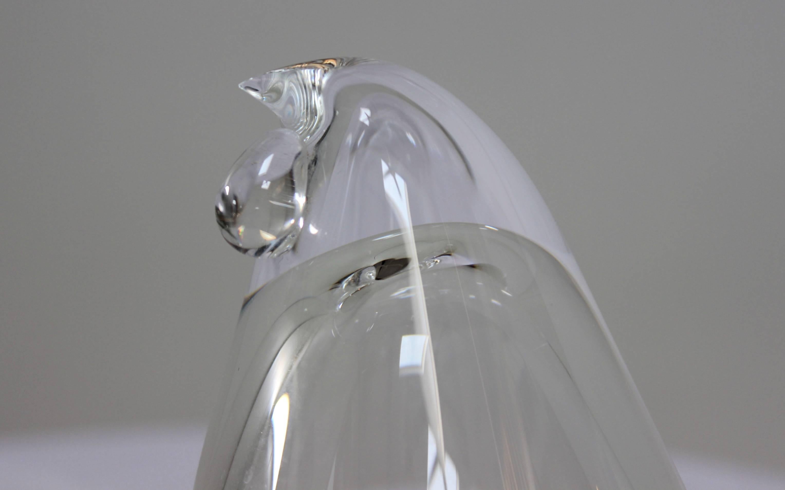 1970s Steuben glass bird sculpture.