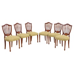 1950's Shell Back Italian Mahogany Dining Chairs Set Of 6