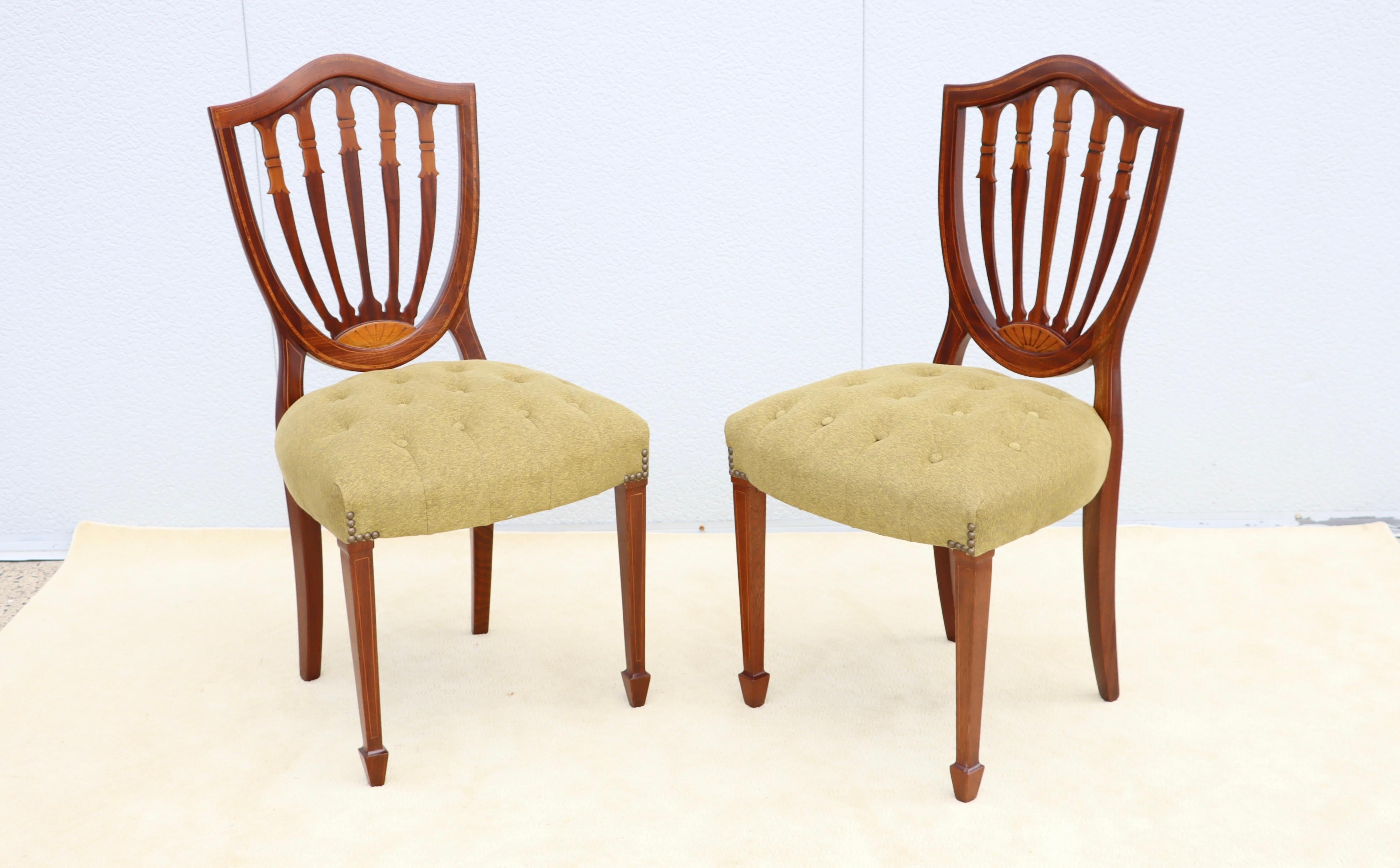 Chaises de salle à manger en acajou italien à dossier en coquille des années 1950, ensemble de 6 chaises en vente 2