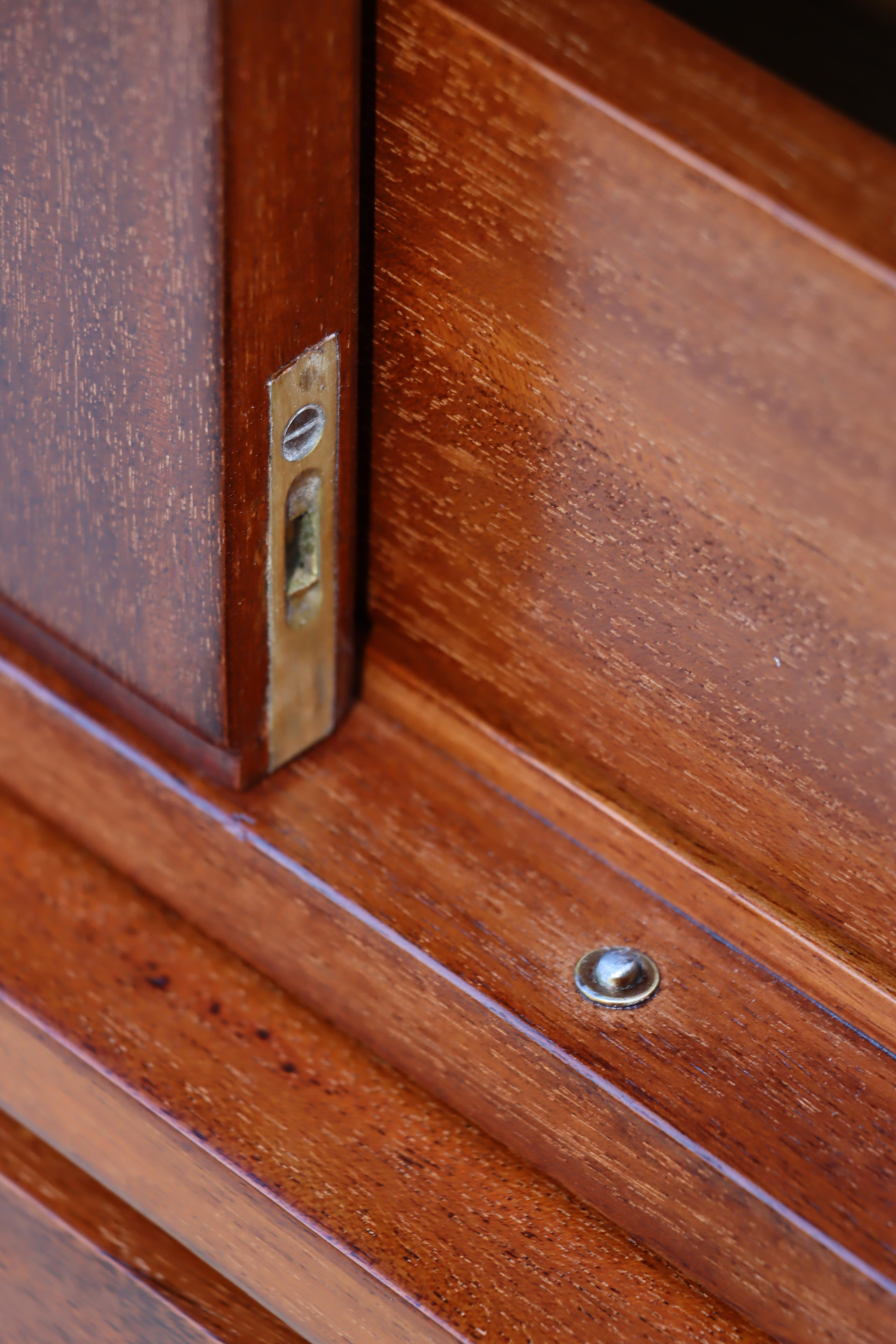 Mid-20th Century Tommi Parzinger For Charak Modern Mahogany And Brass Tall Chest Of Drawers For Sale