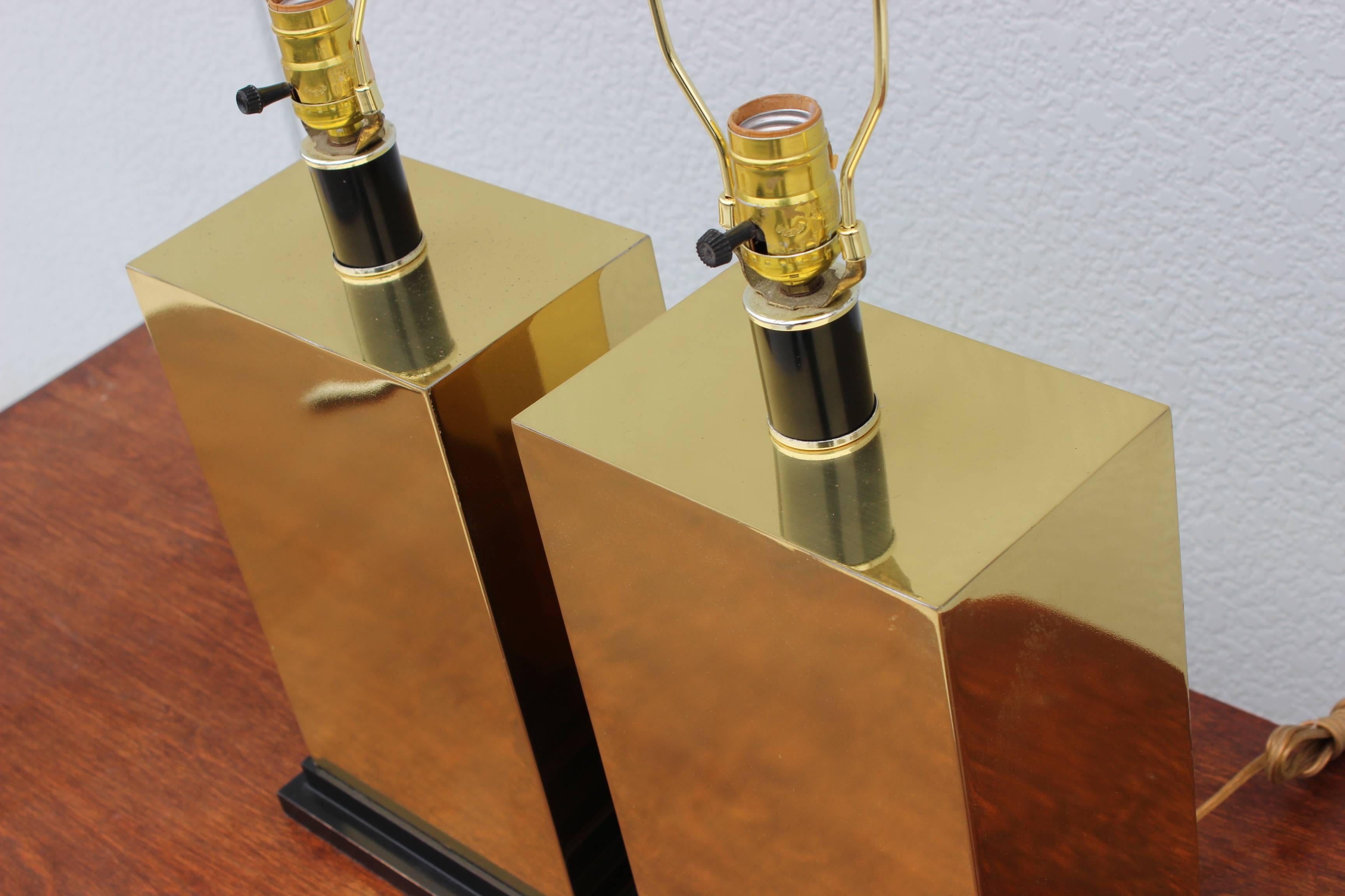 20th Century 1970s Modern Brass Table Lamps