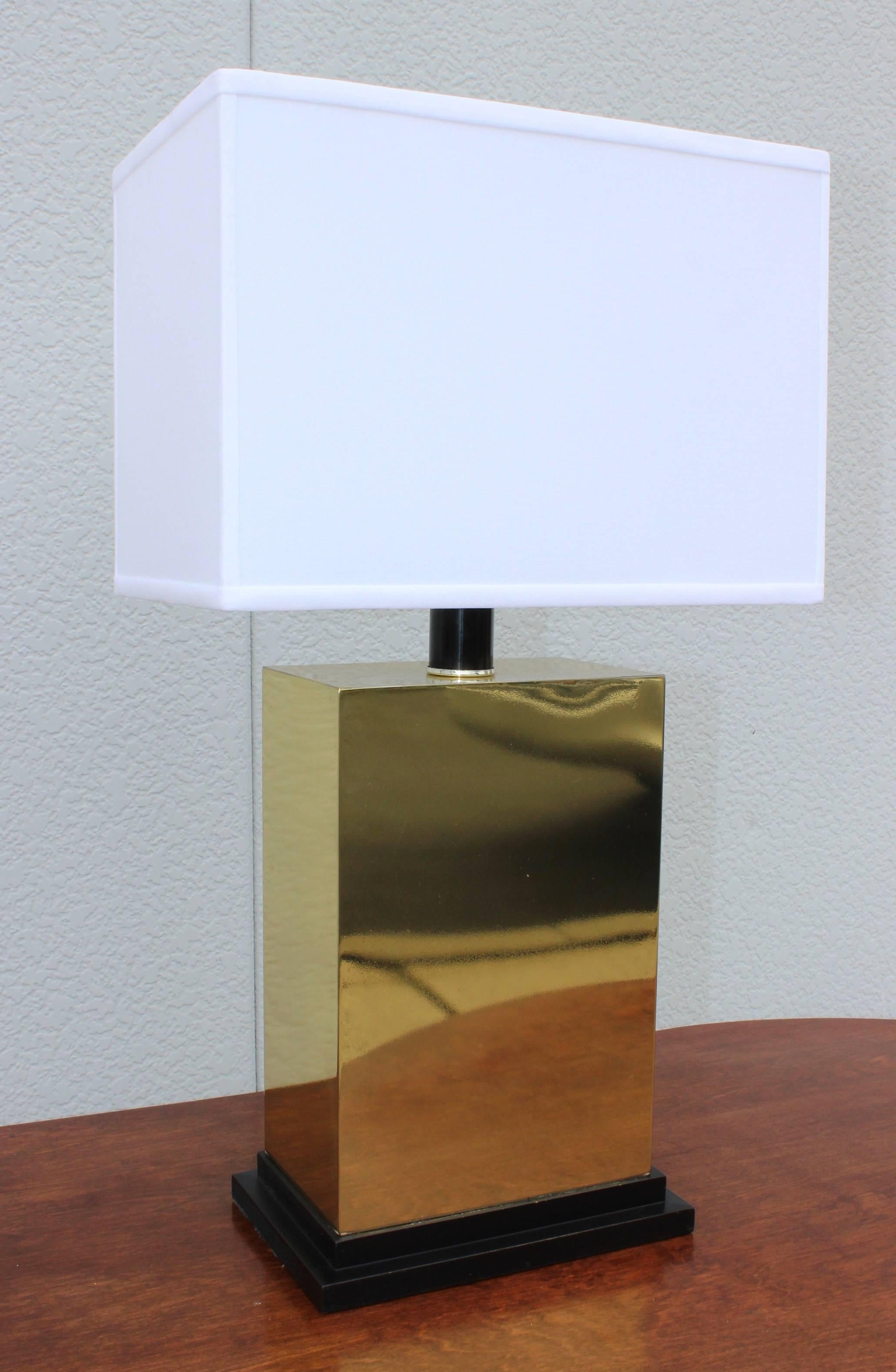 1970s Modern Brass Table Lamps 1